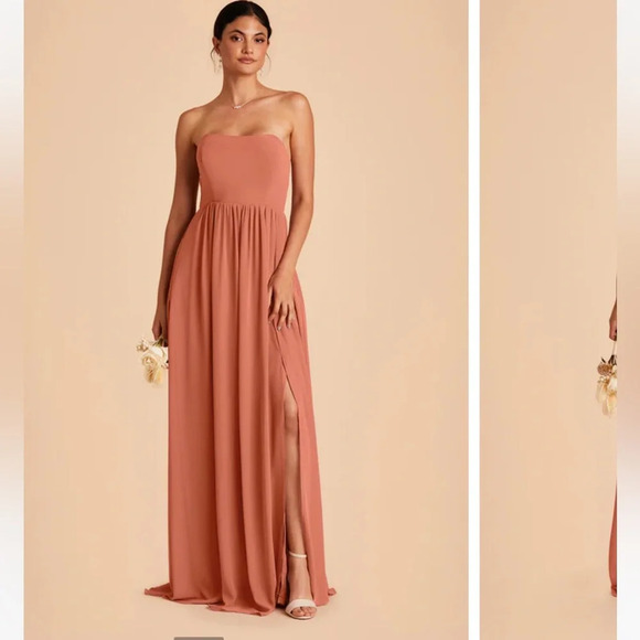 Birdy Grey Strapless Prom Maxi Bridesmaid Wedding Guest Dress August Terracotta - Picture 2 of 12